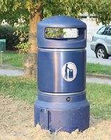 Уличная урна MINI NEOPOLITAN PLAZA, 63L, FIREXPIRE KIT, DARK BLUE, GLSDN