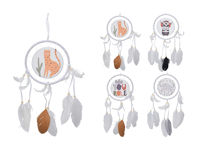 Decorat suspendabil "Dreamcatcher" D16cm, L50cm