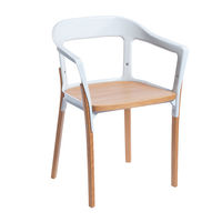 купить Деревянный стул с белой металлической рамой, 580.5x470x440 мм в Кишинёве