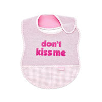 Bavețică BabyJem 032 Baveta din bumbac Dont Kiss Me Roz