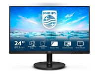 23.8" PHILIPS 242V8LA, Black, VA, 1920x1080, 75Hz, FreeSync,4ms,250cd,MegaDCR,D-Sub+HDMI+DP,Spkrs