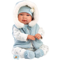 Кукла Llorens 84485 Tino Recien Nacido Pelele Azul Con Capucha 44см
