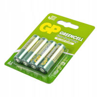 Батарейка GP 1.5V Greencell AA 15G-UE4 (15G-U4)   (4 шт.блистер)