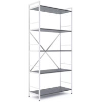 Офисный стеллаж Nex Home Raft metalic Loft 1700x800x350mm, 5 polite PAL, White/Anthracite