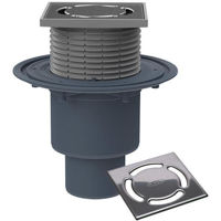 Trap de duș Hutterer & Lechner Sifon de pardoseala vertical PP D. 75/110 pentru balcon/terasa, cu grila inox (145 x 145 mm) HL3100T