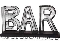 Suport de 6 pahare "Bar" 65.5X36X13cm, metal, negru