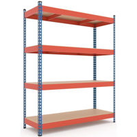 Cтеллаж складской Nex Home Raft metalic Titan 1800x1400x600mm, 4 nivele MDF, Blue/Orange