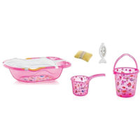 Ванночка BabyJem 540 Set de baie cu 6 piese Roz