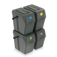 Набор из 4-х урн для раздельного сбора мусора SORTIBOX, серые, 25 литров, PRPLST
