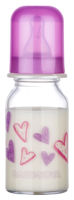 "Baby-Nova" Стеклянная бутылочка со стандартным горлышком, 250 мл, 0-24 мес, медленный поток, 1 шт. (44105)