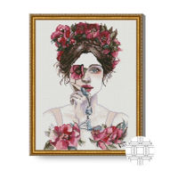 Tablou pe numere Art Gallery QB205955 Mozaic cu diamante patrate 40x50cm Privirea inflorita