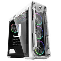 Case ATX GAMEMAX Optical, w/o PSU, 4x120mm ARGB  fans, Fan controller, Transparent, USB3.0, White