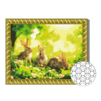 Картина по номерам Art Gallery GB82914 Mozaic cu diamante 30x40cm Iepurasi in padure