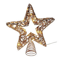 Decor de Crăciun și Anul Nou Promstore 35967 Varf de brad 28cm Stea, 20LED, auriu