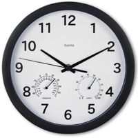 Часы Hama 185868 Malta with Thermometer, Hygrometer, No Ticking 25cm