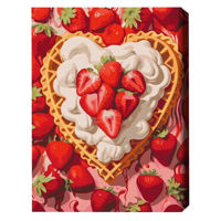 Картина по номерам BrushMe BS53888FC 40x50cm (fără cutie) Căpșuni și cremă