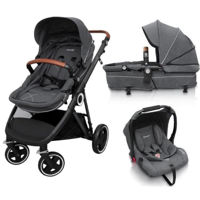 Детская коляска BabyGo BGO-74122 3 in 1 Halime Gri, cadru Black