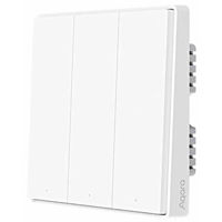 Întrerupător electric Aqara D1 - 3 клавиши (без нуля) квадратный подрозетник - белый (QBKG25LM)