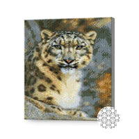 Картина по номерам Art Gallery GB87788 Mozaic cu diamante 30x40cm Leopardul zapezilor