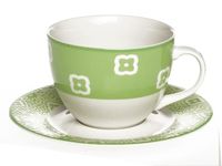 Набор чашек 2шт 300ml для чая с блюдцами Ambra, зеленые
