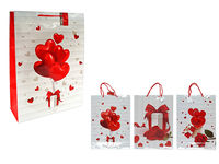 Пакет подарочный "Сердца и розы" 30X41X11.2сm
