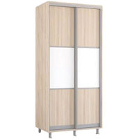 Dulap Mobildor-Lux Aron-P 1.0m-1.8m uși glisante din PAL orizontal (100x60x210H cm) Sonoma