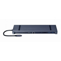 Docking Station Gembird A-CM-COMBO10-01, 3xUSB 3.1, Type-C, LAN, HDMI, VGA, SD/MicroSD, 3.5mm,PD 87W