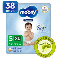 Аксессуар для самых маленьких Moony Chilotei Extra Soft marimea XL (12-22 kg), 38 buc.