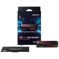 .M.2 NVMe SSD 2.0TB Samsung 990 PRO w/ Heatsink [PCIe 4.0 x4, R/W:7450/6900MB/s, 1.2PB, 3DTLC]