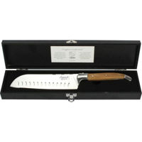 Набор ножей Laguiole Luxury Line Santoku Knife Olive Wood cu tocator lemn