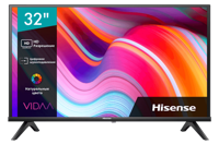 32" LED SMART TV Hisense 32A4K, 1366x768 HD Ready, VIDAA OS, Black