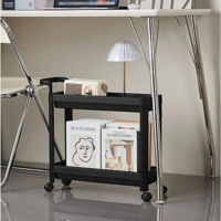 Etajeră miscellaneous RM49 Raft cu rotile, 2 nivele, plastic, negru