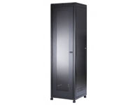 19" 18U Standard Floor Rack, SN-IRON 19" 18U-06-08-ДС-ПГ-2БГ, 600х800х935/970*, Glass Door, Black