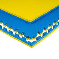 Татами мат Eva Puzzle 1x1 м, 4 см, 80 кг/м3 inSPORTline Malmeida 25287-1 yellow-blue (9387)