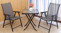 Комплект мебели 3ед: стол 70X70XH72cm и 2 стула 48X46XH72cm, стекло, пластик