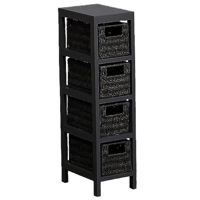 Этажерка Tendance 52002 Etajera cu 4 rafturi 64.5x24x17cm MDF, negru