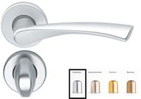 Дверная ручка на розетке Milano-F1 серебро + накладка WC