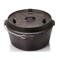 Казан Petromax Dutch Oven 8L cu capac si fund plat, fonta
