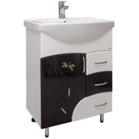 Dulap pentru lavoar Mashtab 11419 Stuff cu 3 sertare 65cm Alb-Negru