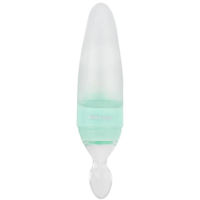 Посуда для кормления Kikka Boo 31302020065 Biberon din silicon cu lingura Rocket Mint, 90 ml