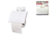 Держатель для бумаги WC с крышкой на присосках Evideco, бел
