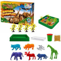 Набор для творчества Play Toys 3479 DIY Animale din Savană, dioramă cu nisip cinetic (Nikola Tesla)