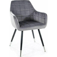 Стул Signal Nuxe velvet czarny/chrom stel. szary bl.14