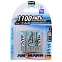 Аккумулятор Ansmann NiMH rechargeable battery Micro AAA / HR03 / 1.2V, 1100mAh, 4 pack