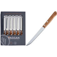 Набор ножей Promstore 12050 Набор ножей для стейка Vaggan 6шт 21см, дерев ручка