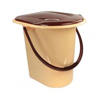 cumpără Caldare WС plastic (bej) cu capac (maro) în Chișinău