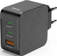Зарядное устройство сетевое Hama 201961 Fast Charger, 2x USB-C PD, 1x USB-A QC, 65W, black