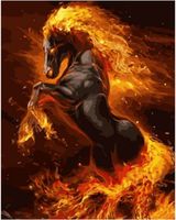 Картина по номерам на холсте с подрамником «Огненный конь» 40х50 см 2042