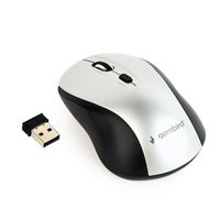 Wireless Mouse Gembird MUSW-4B-02-BS Optical 800-1600 dpi 4 buttons Ambidextrous 2xAAA, Black/Silver
