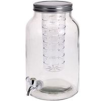 Посуда прочая Excellent Houseware 41418 Банка стеклянная с краном 4l, 31cm + емкость для льда